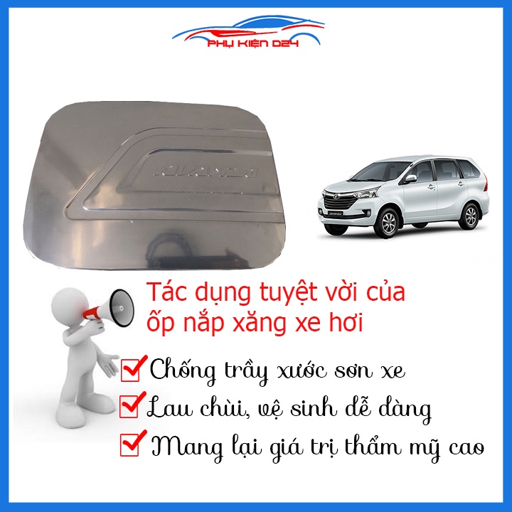 Ốp nắp bình xăng Avanza 2015-2016-2017-2018-2019 mạ crom chống trầy trang trí ô tô