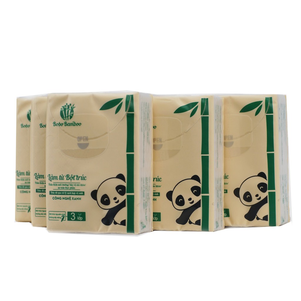 20 gói giấy bỏ túi làm từ bột trúc siêu dai Bobo Bamboo