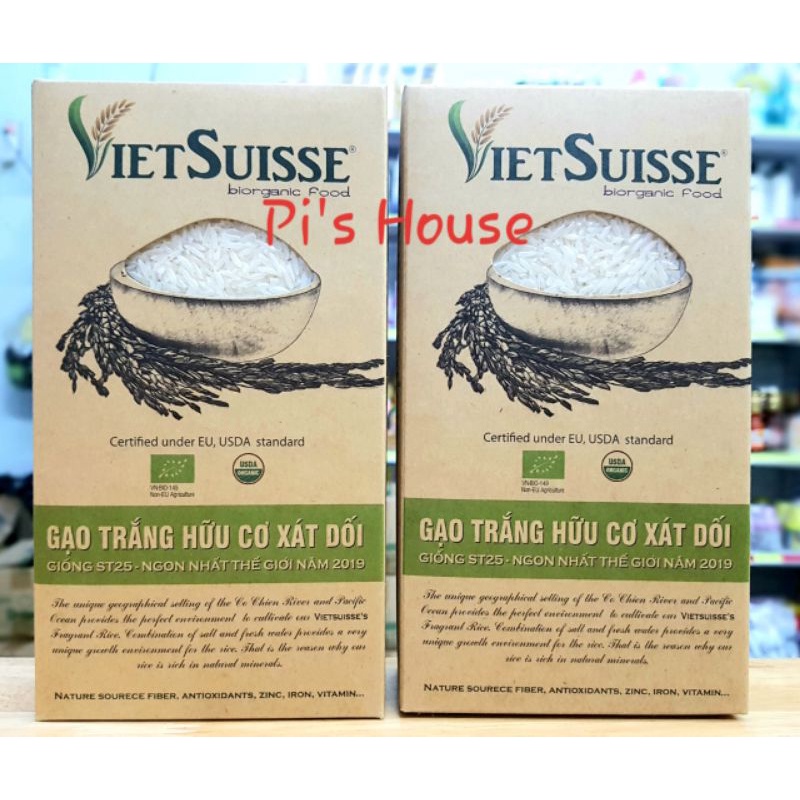 GẠO TRẮNG XÁT DỐI LỨT TÍM HỮU CƠ VIETSUISSE 1KG