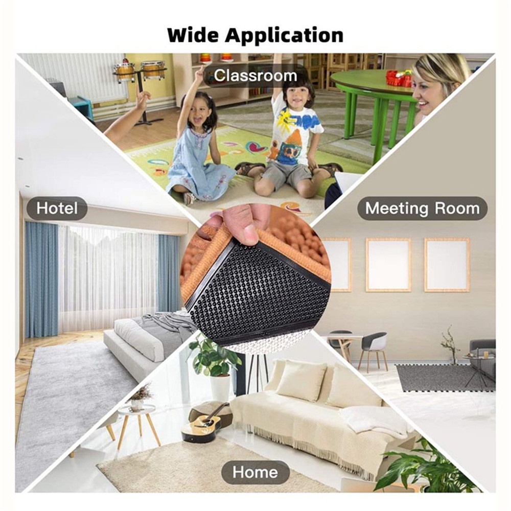 Miếng Dán Cố Định Thảm Lót Sàn Hình Tam Giác Bằng Pu Chống Trượt