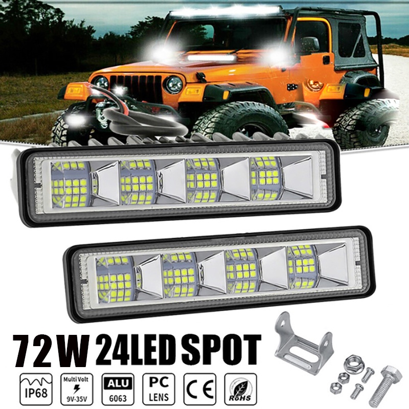 Đèn Pha LED Trợ Sáng 72W 4X4 60V Cho Xe Jeep Xe Tải SUV ATV Barra
