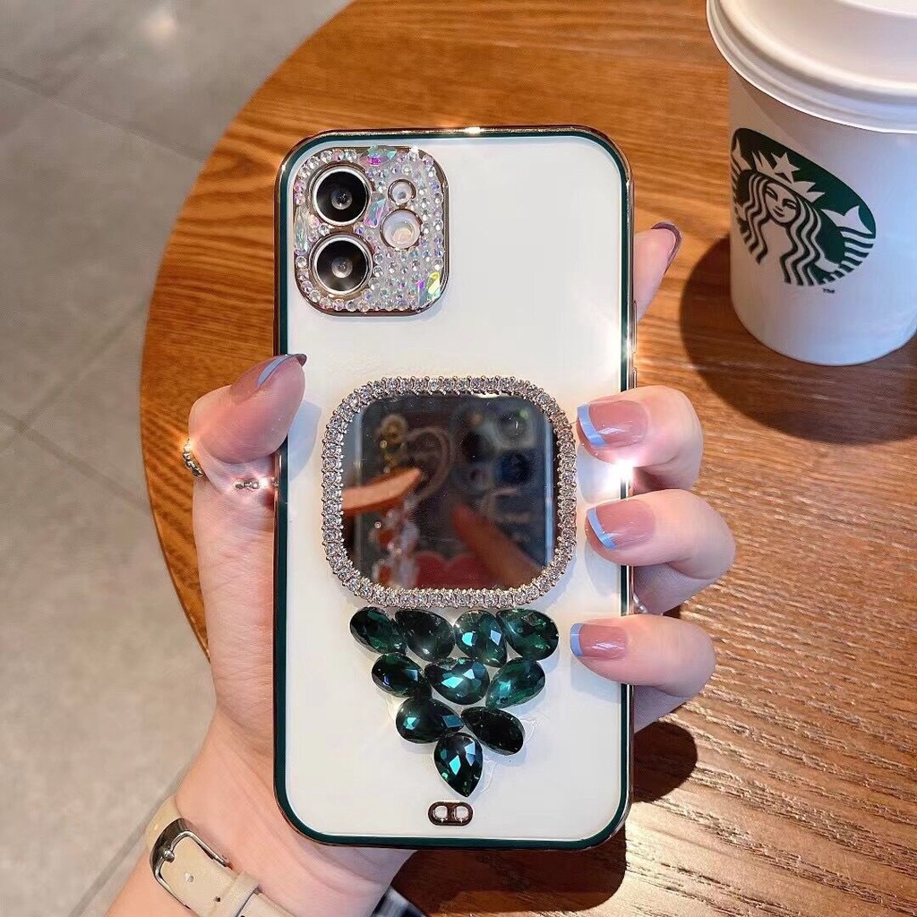 Ốp Điện Thoại Đính Kim Cương Giả Sang Trọng Bảo Vệ Camera Cho iPhone 12 11 Pro Max 12 Mini X XR XS Max 7 8 Plus SE 2020