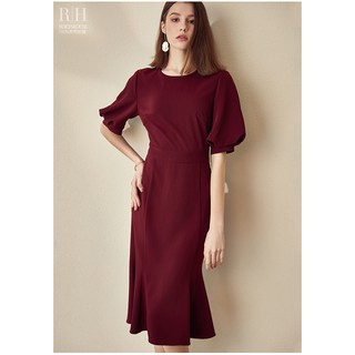 Đầm công sở đuôi cá tay lửng cổ tròn sát