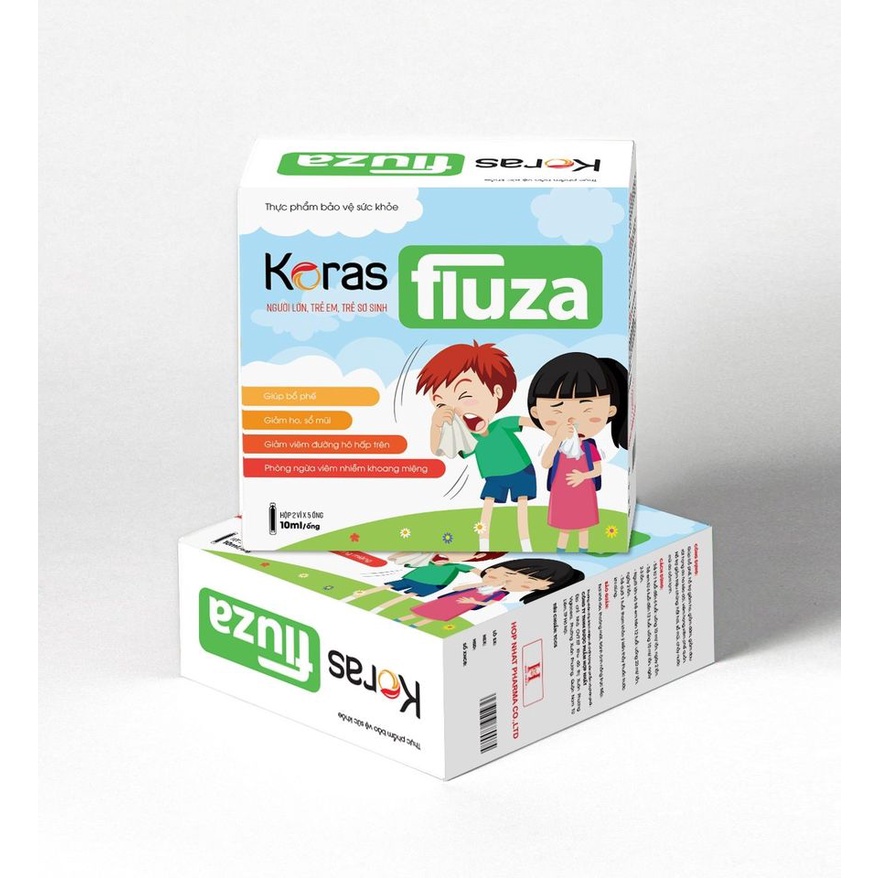 Koras Fluza - Giúp bổ phế, hỗ trợ giảm ho, giảm đờm, giảm đau rát họng do ho kéo dài, thay đổi vùng họng, phế quản...