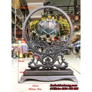 Lư đốt trầm hương hình hoa sen dạng treo bằng đồng giả cổ