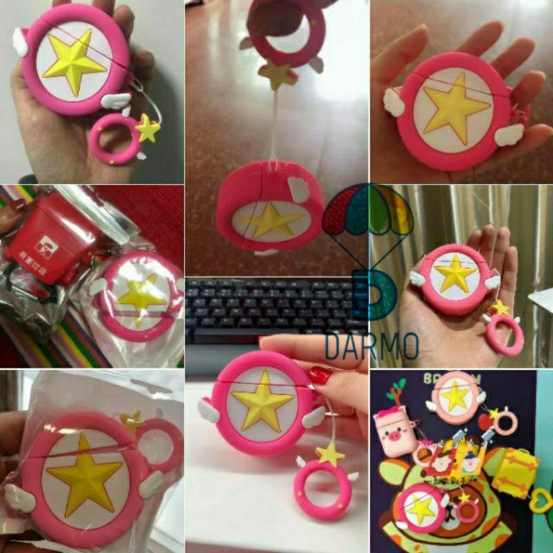 Case bảo vệ Airpods Pro/1/2 quyền trượng thủ lĩnh thẻ bài sakura/ siêu nhân gao