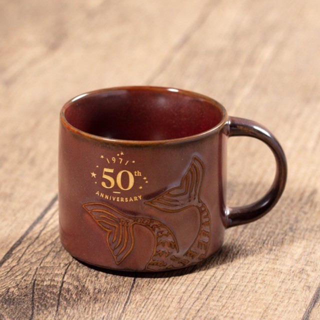 CỐC SỨ STARBUCKS MUG CERAMIC 50th ANNIVERSARY SIREN TAIL