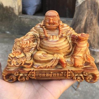 Tượng Phật Di Lặc để xe ô tô vạn sự như ý gỗ Huyết Long kt13