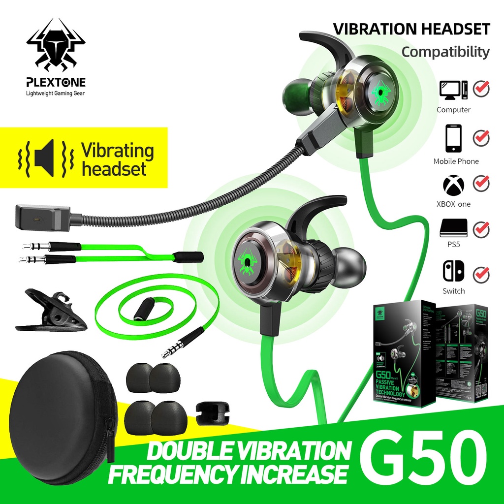 Tai nghe chơi game PLEXTONE G50II micro chống ồn giắc cắm 3.5mm cho Điện thoại máy tinh