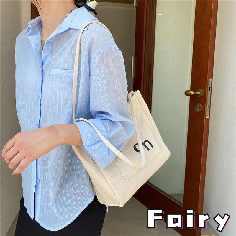 Túi Xách canvas Sức Chứa Lớn Mẫu Mới 2021 Phong Cách Hàn Quốc Cho Nữ