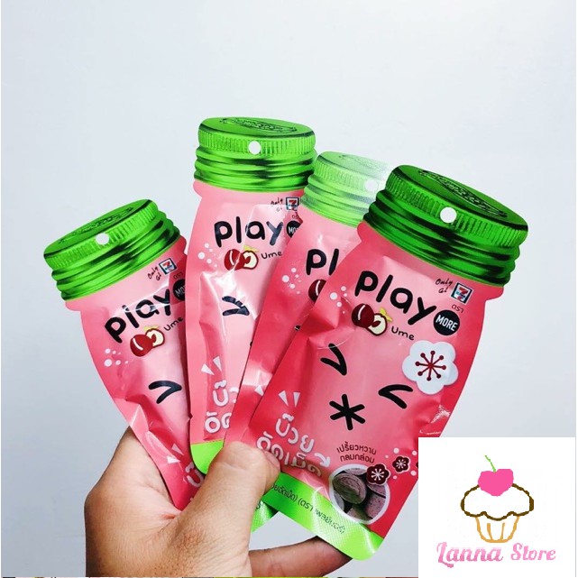 Kẹo Play more gói 12G vị dưa hấu/táo/xí muội/xoài/chanh muối/nho/siêu mát lạnh - Thái Lan