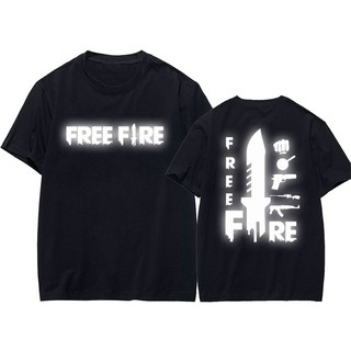 Áo thun Free Fire màu đen phản quang 2 mặt - Cotton Thái M2401