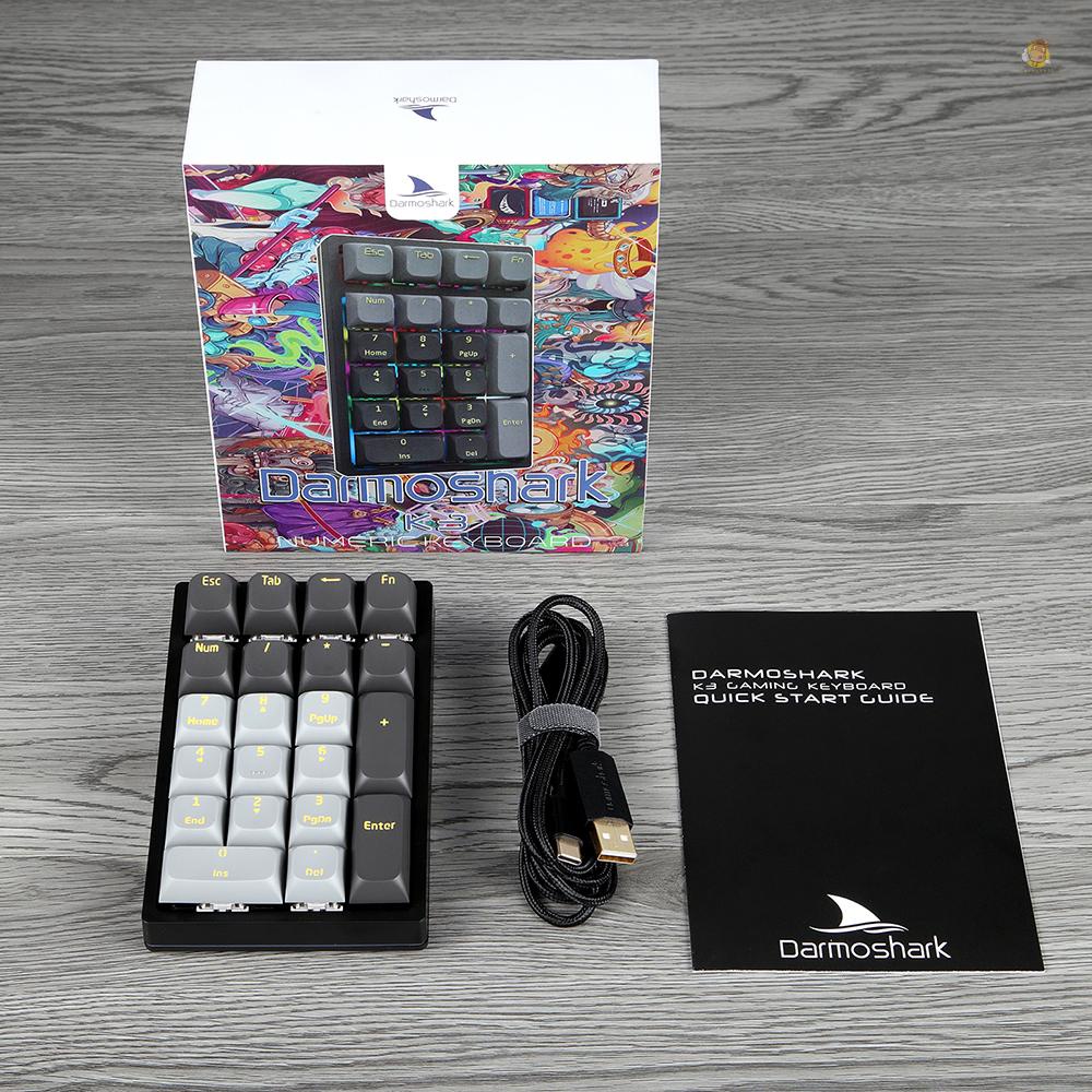 Bàn Phím Cơ Học RGB K3 21 Phím Có Dây Cáp Dữ Liệu Có Thể Tháo Rời