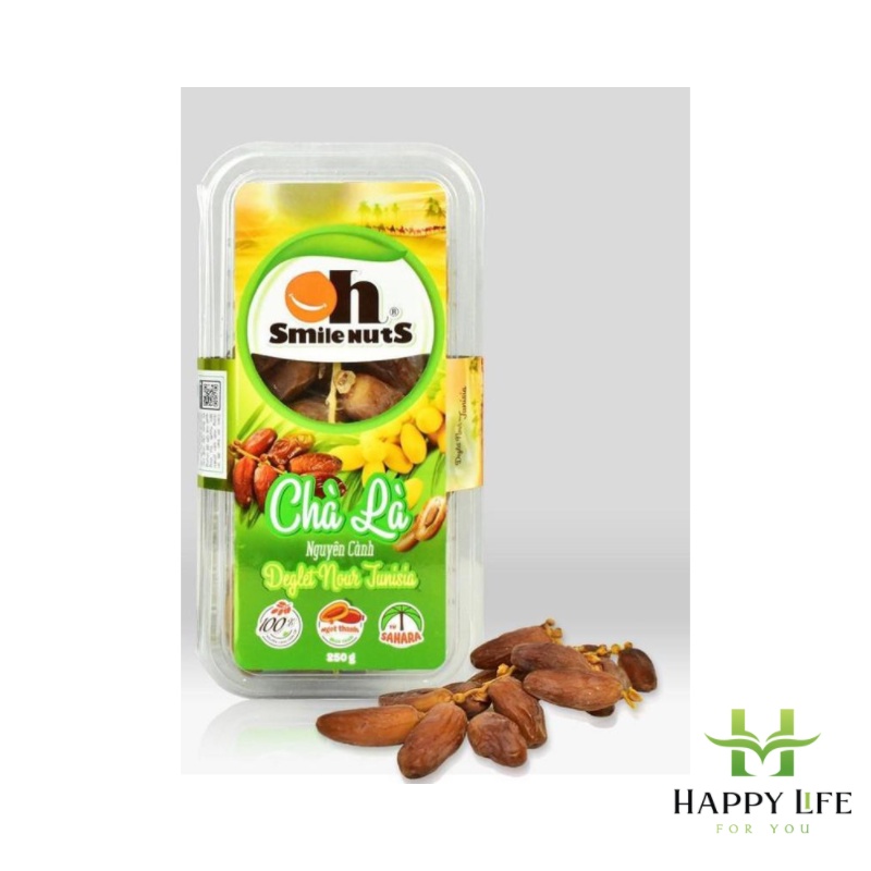 Chà là nguyên cành Sanwa Deglet Nour Tuisinia hộp 500g, đồ ăn vặt - Happy Life 4U