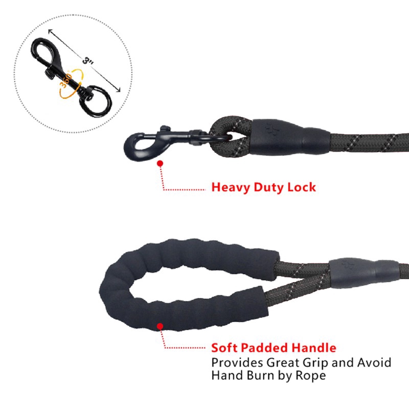 Dây dẫn thú cưng bằng nylon màu phản quang cao cấp