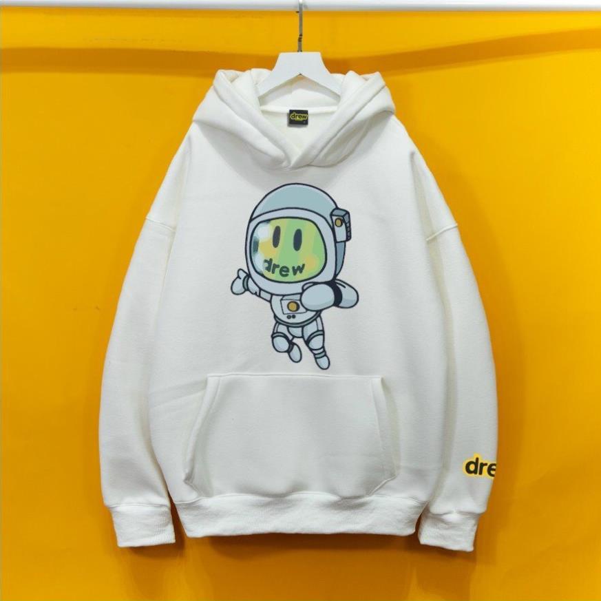 Áo Khoác Nỉ HOODIE Drew [Phi Hành Gia], Form RỘNG oversize, màu xám khói xanh, be, nỉ bông Cao Cấp Unisex - KKIMshop