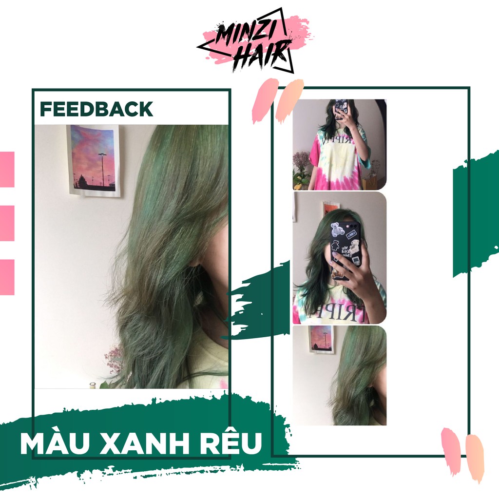 Thuốc nhuộm tóc màu XANH RÊU - 【FEEDBACK THẬT】 | Minzihair HN