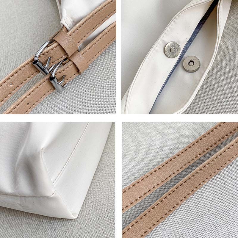 Túi Xách Nylon Cỡ Lớn Màu Trơn Chống Thấm Nước Thời Trang Hàn Quốc Cho Nữ