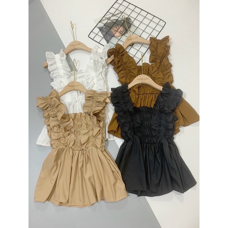 Áo baby doll nhún vai