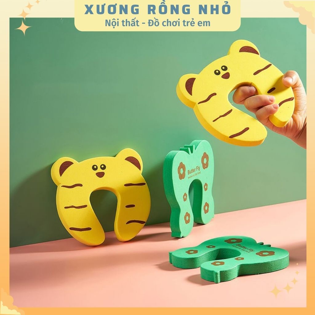 Miếng Xốp Chặn Cửa, Chống Sập Cửa, Chặn Gió, Chống Kẹt Tay Hình Thú - Xương Rồng Nhỏ