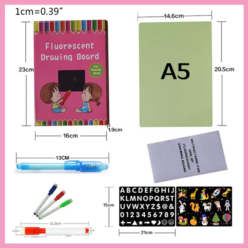 Bảng Vẽ Huỳnh Quang zzz A3 A4 A5 Dành Cho Trẻ Em