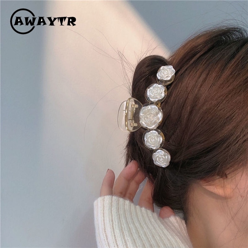 Kẹp Tóc Hình Hoa Hồng Bằng Acrylic Thời Trang Hàn Quốc Cho Nữ