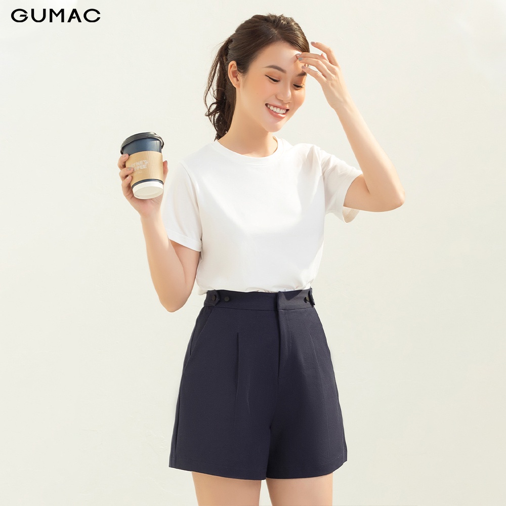 Quần short nữ phối đai thời trang GUMAC QC03063