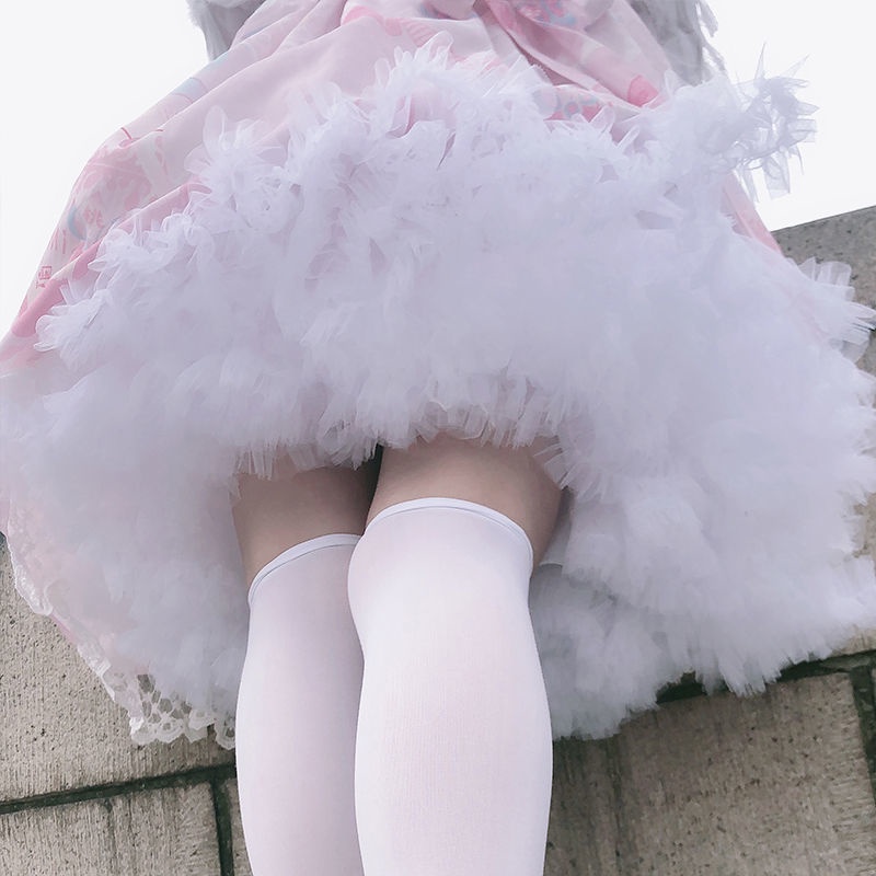 Chân váy lolita mềm mại phối vải lưới như đám mây độc đáo