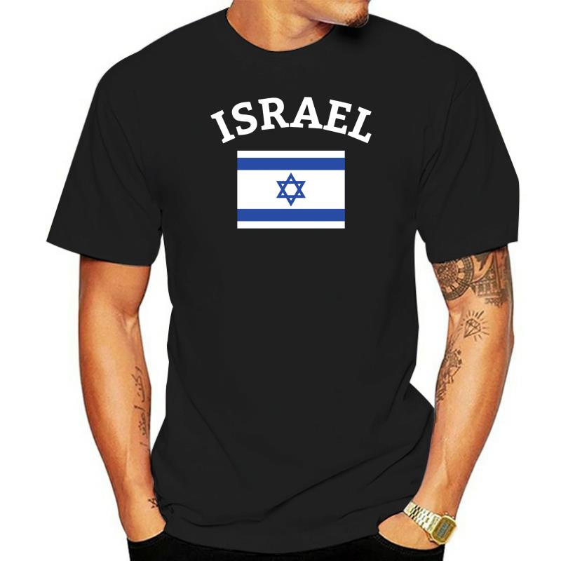 Áo thun in hình cổ chữ O 100% Cotton Israel Cờ Israel Áo thun Jersey