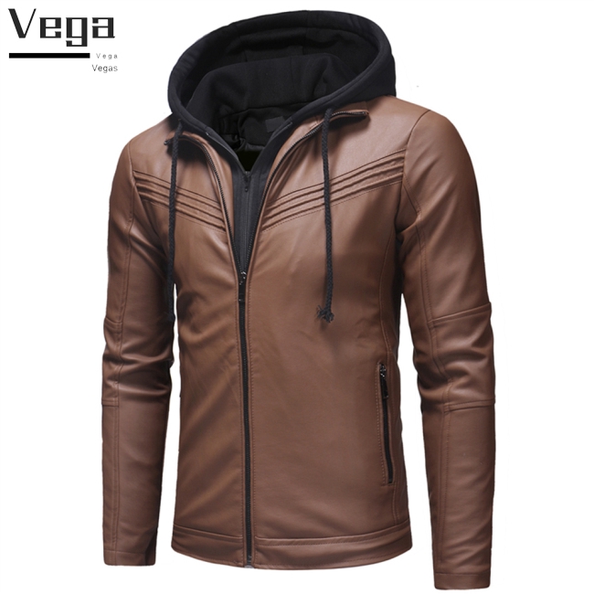 Áo khoác da có nón trùm đầu phong cách năng động trẻ trung dành cho nam | BigBuy360 - bigbuy360.vn