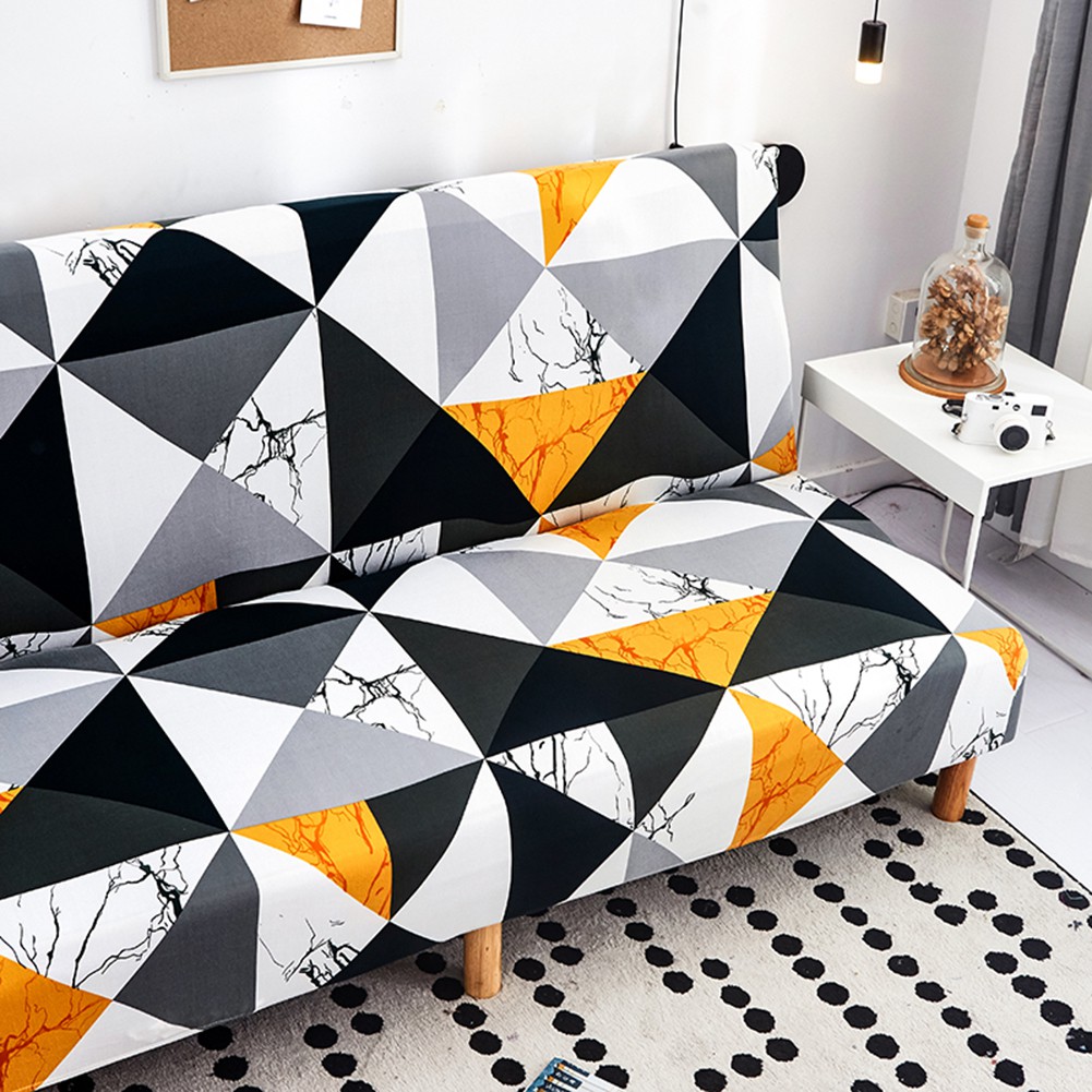 Áo bọc ghế sofa chất vải co giãn họa tiết hình khối giản dị độc đáo
