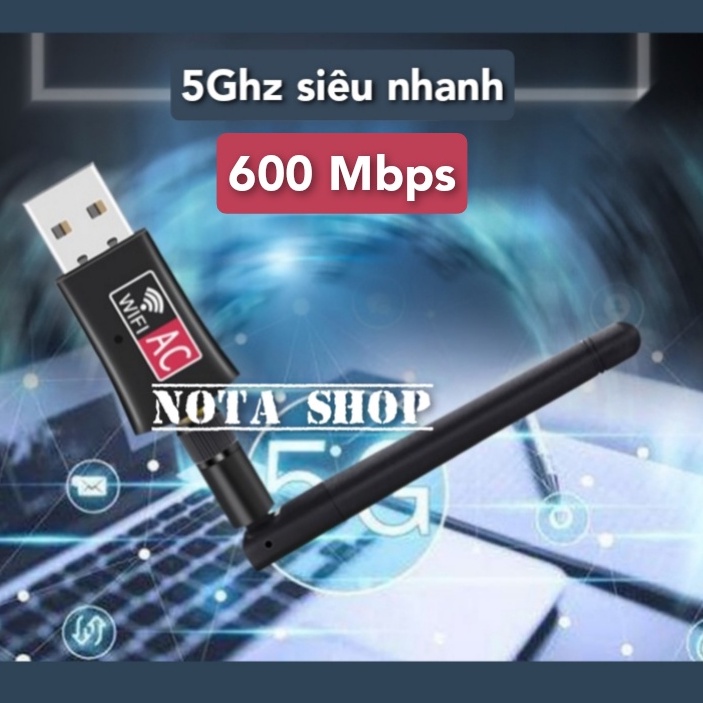 USB WiFi 5G Totolink 650 Mbps A650UA nâng cấp WiFi lên 5Ghz , anten dài hút wifi xa hơn, ổn định hơn loại nhỏ