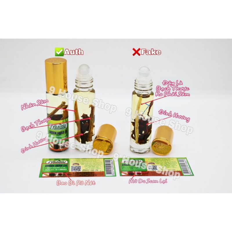 [Chính hãng loại 1] DầuThảo Dược Nhân Sâm Thái Lan Ginseng Green Herb Oil 8ml