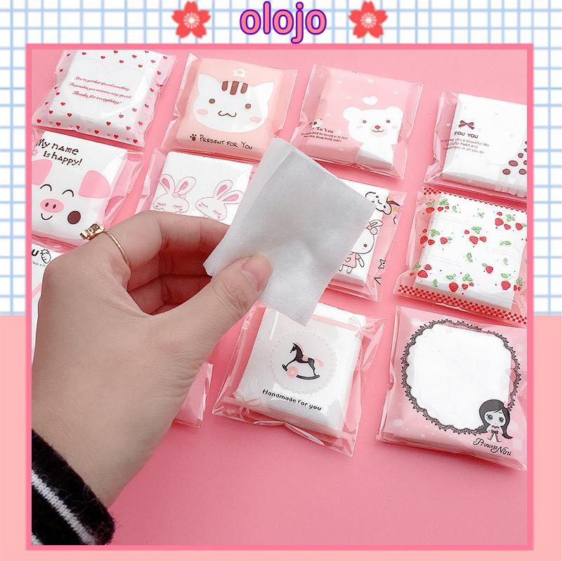 ⚜️(Gói 25 miếng) Bông Tẩy Trang Mini Bỏ Túi Du Lịch - Bông tẩy Trang Hoạt Hình Tiện Lợi