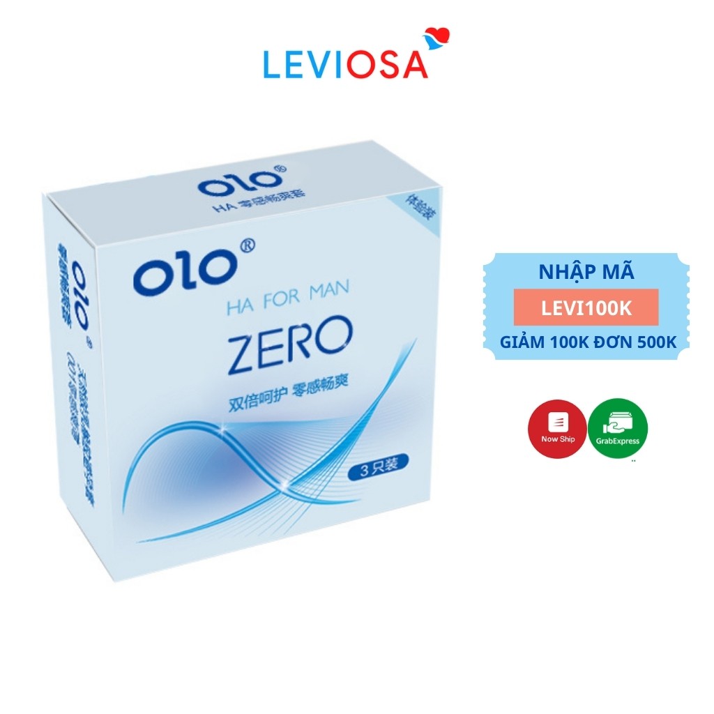 Bao cao su OLO siêu mỏng 001 ZERO HA FOR MAN Hộp 3 BCS Size 52mm