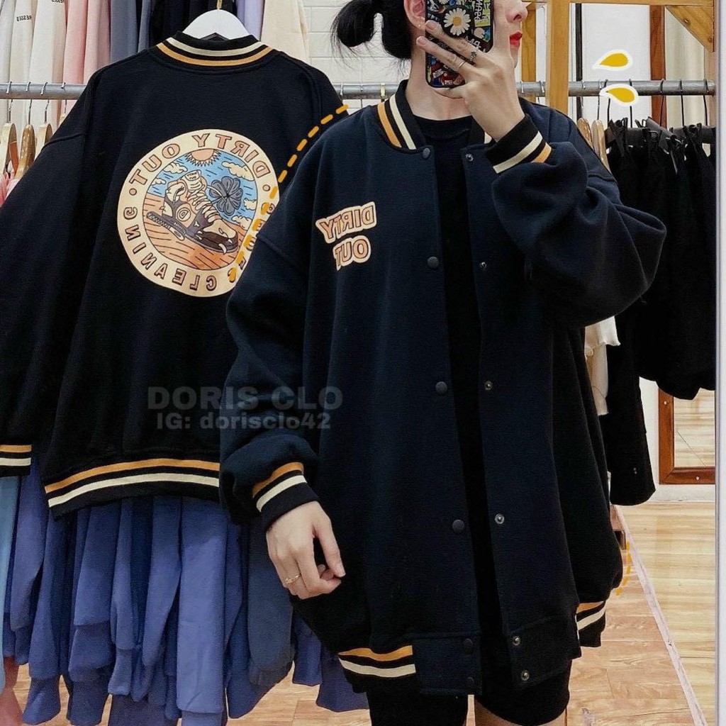 Áo Khoác Cardigan Nút Gài Unisex Form Rộng Dirty Out Ulzzang -Áo Khoác Nỉ Bomber Nam Nữ Thu Đông Dirty Out | BigBuy360 - bigbuy360.vn
