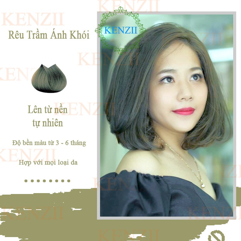 Thuốc Nhuộm Tóc Màu Rêu Trầm Ánh Khói Hàn Quốc Kenzii Lên Từ Nền Đen ( Tặng Trợ Nhuộm ) | BigBuy360 - bigbuy360.vn