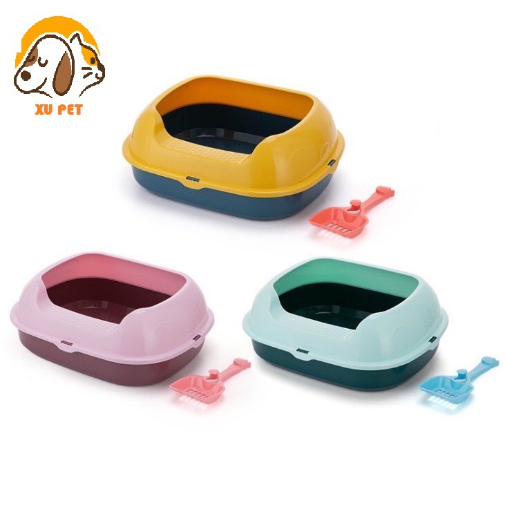 Chậu Đựng Cát Vệ Sinh Cho Cho Chó Mèo Tặng Kèm Xẻng Xúc Cát