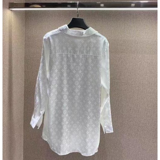 LV thời trang cotton mới in đầy đủ logo áo sơ mi dài tay | BigBuy360 - bigbuy360.vn