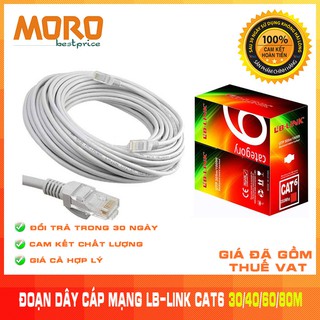 Đoạn dây cáp mạng bấm 2 đầu LB-LINK Cat6 30/40/60/80m (Trắng/Xanh/Vàng) - Chính hãng