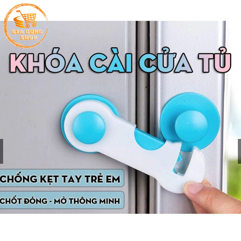 Khóa Gài Tủ Lạnh, Tủ Đồ, Chốt gài Ngăn Kéo Chống kẹt Tay An Toàn Cho Bé