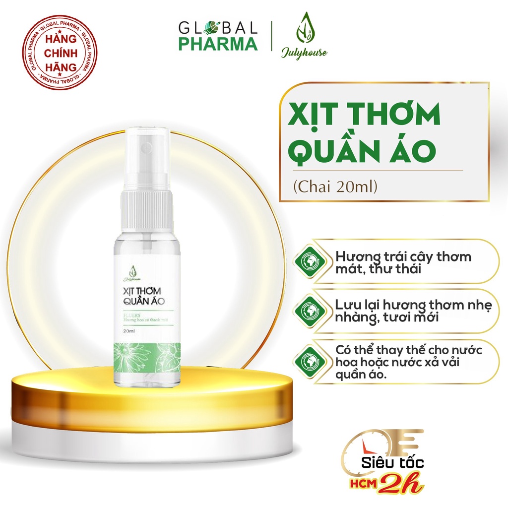 Xịt thơm/phẳng quần áo JULYHOUSE hương gỗ hồng, thơm mát ngày dài (Chai 20ml/280ml)