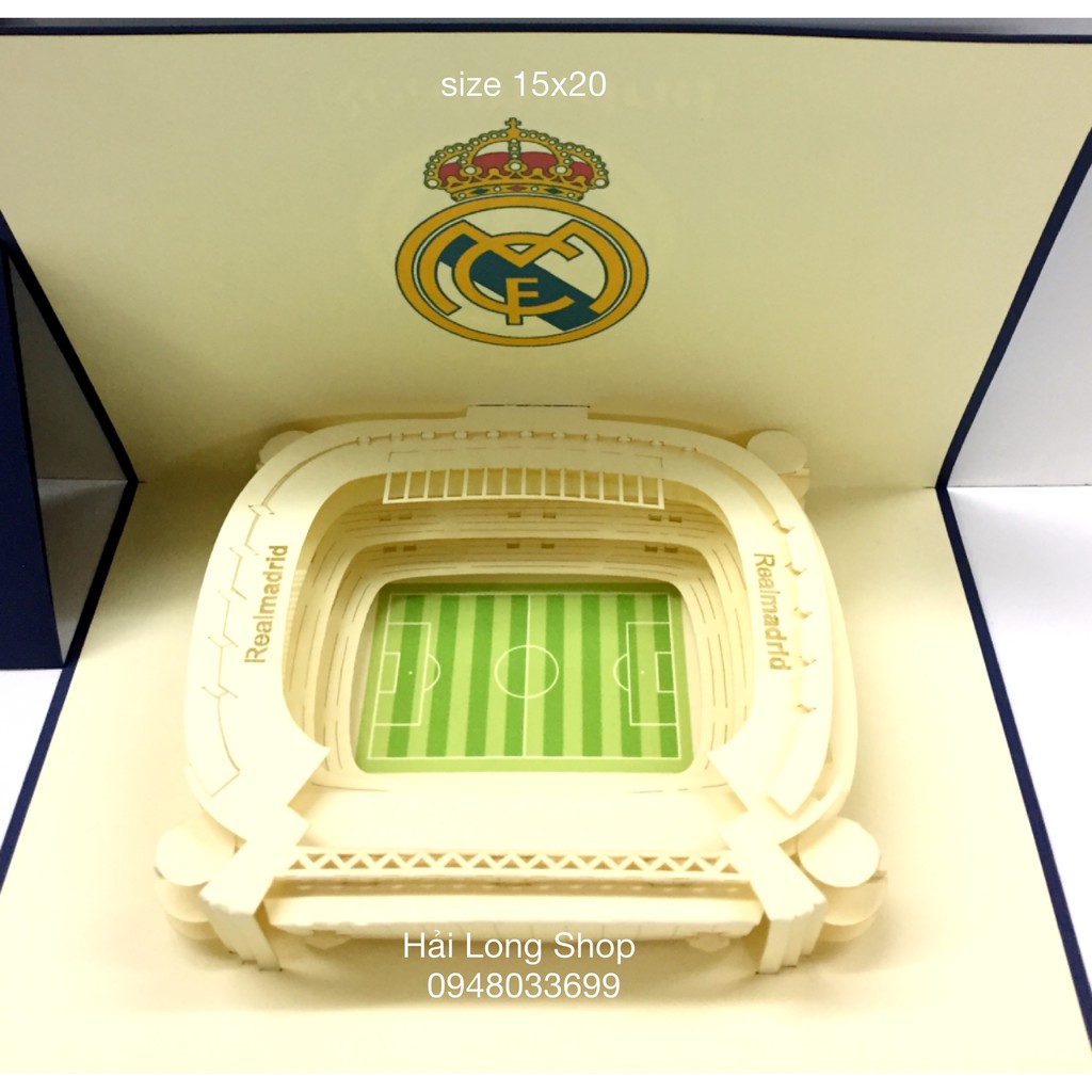 Realmadrid  Stadium  - Sân Bóng - Thiệp 3D ( mở 90 độ) | BigBuy360 - bigbuy360.vn