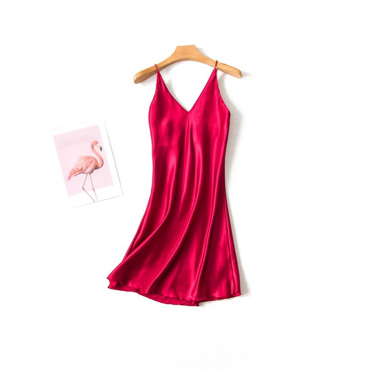 Váy đầm ngủ lụa 2 dây nữ đẹp Hàng Quảng Châu sexy dễ thương
