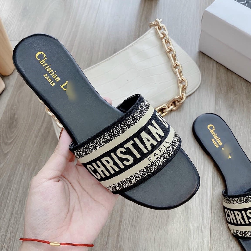 Dép nữ quai chun thêu chữa sang chảnh HOT