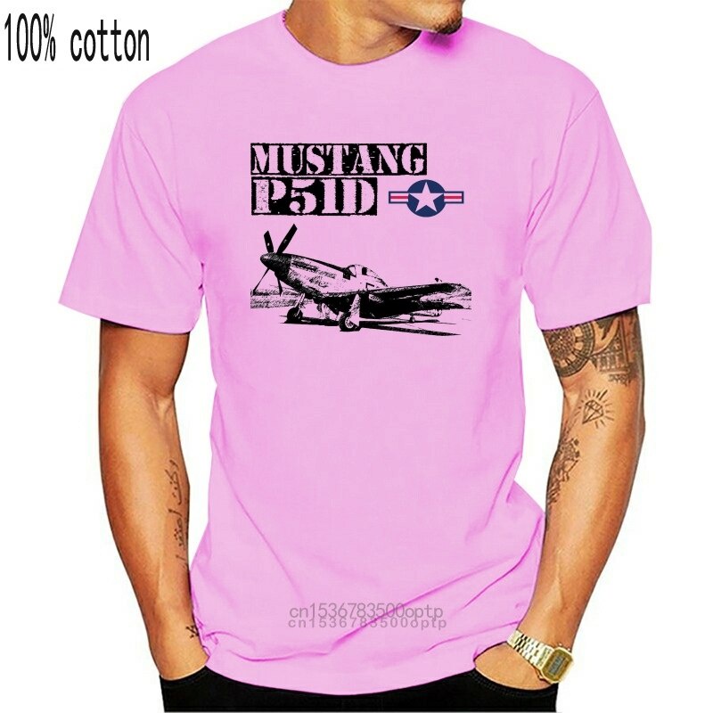 Áo nam 2022 Hàng mới về thời trang MUSTANG P51D WWII AIRPLANE- MỚI TRẮNG COTTON Áo thun