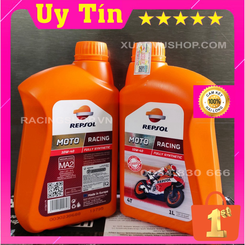 Nhớt Repsol Racing 10W40 1L ⚡ Repsol Moto Speed Fully Synthetic ⚡ Chính Hãng dùng cho xe Winner , Exciter , Satria , PKL