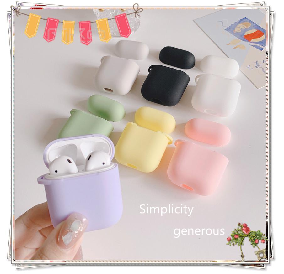 Ốp lưng iphone Vỏ Bảo Vệ Hộp Sạc Tai Nghe AirPods 1 2 apple Bằng Silicon Mềm Màu Trơn Chống Rơi Dinuo case
