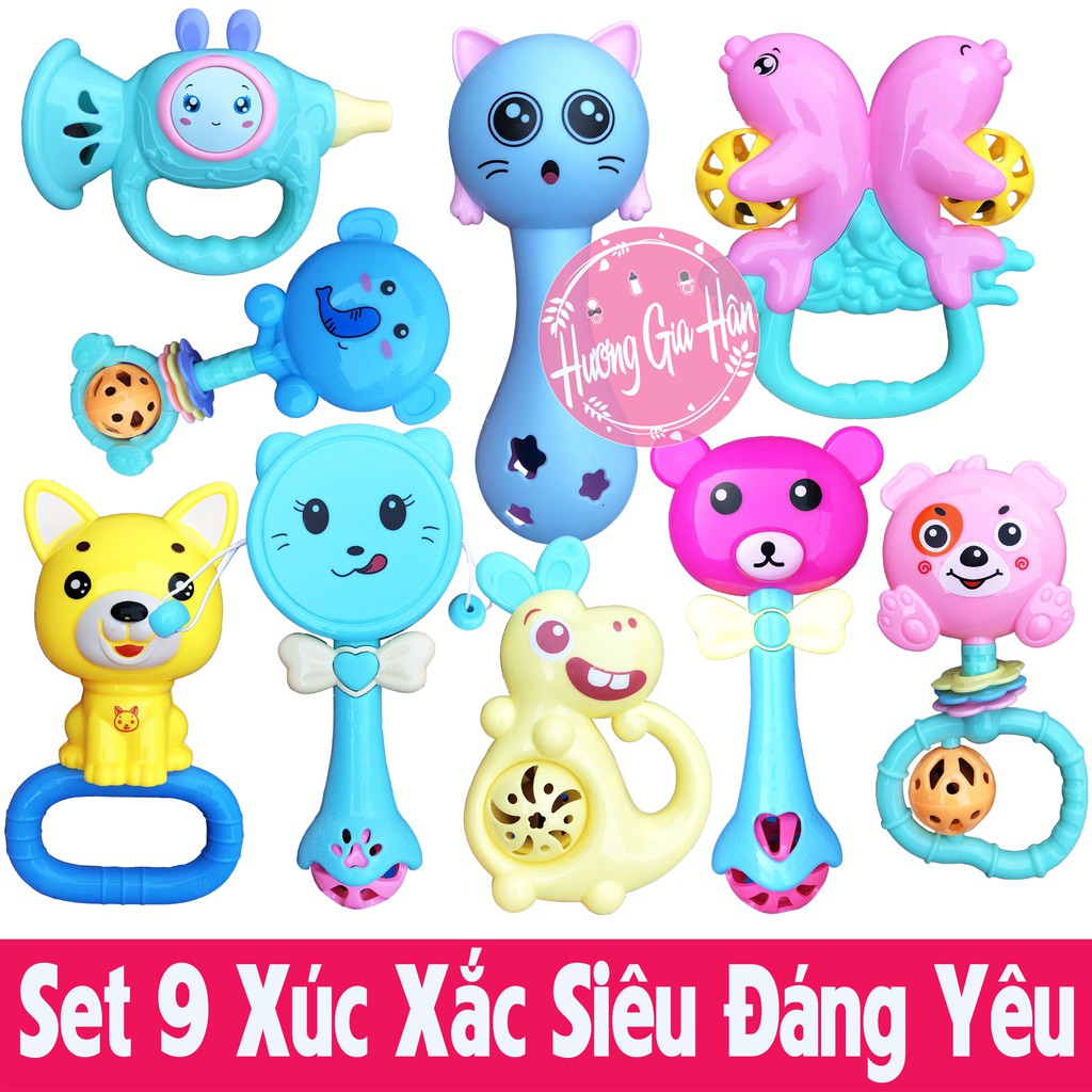 Set 9 Xúc Xắc Lục Lạc Siêu Đáng Yêu Giúp Bé Phát Triển Thính Giác Và Khả Năng Cầm Nắm