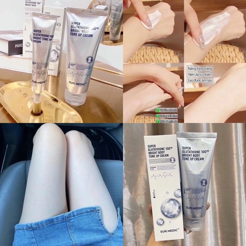 DƯỠNG THỂ TRẮNG DA SUPER GLUTATHIONE 100 BRIGHT TONE UP CREAM